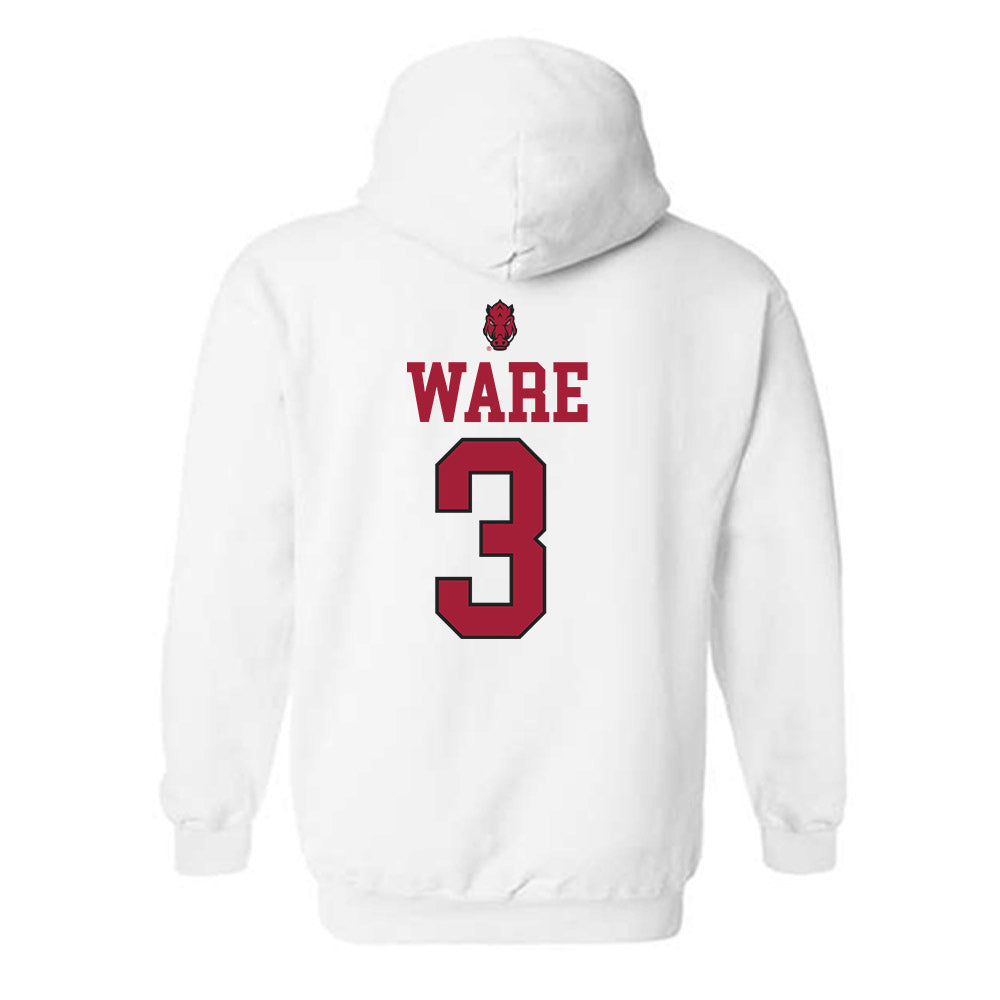Arkansas - NCAA Women's Basketball : Harmonie Ware - Classic Shersey Hooded Sweatshirt-1