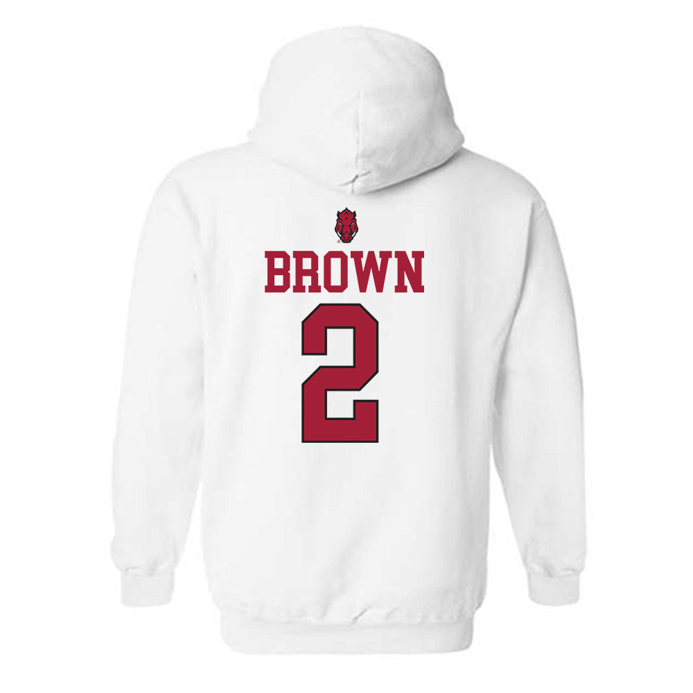 Arkansas - NCAA Men's Basketball : Amere Brown - Classic Shersey Hooded Sweatshirt-1