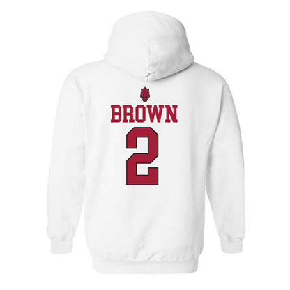 Arkansas - NCAA Men's Basketball : Amere Brown - Classic Shersey Hooded Sweatshirt-1