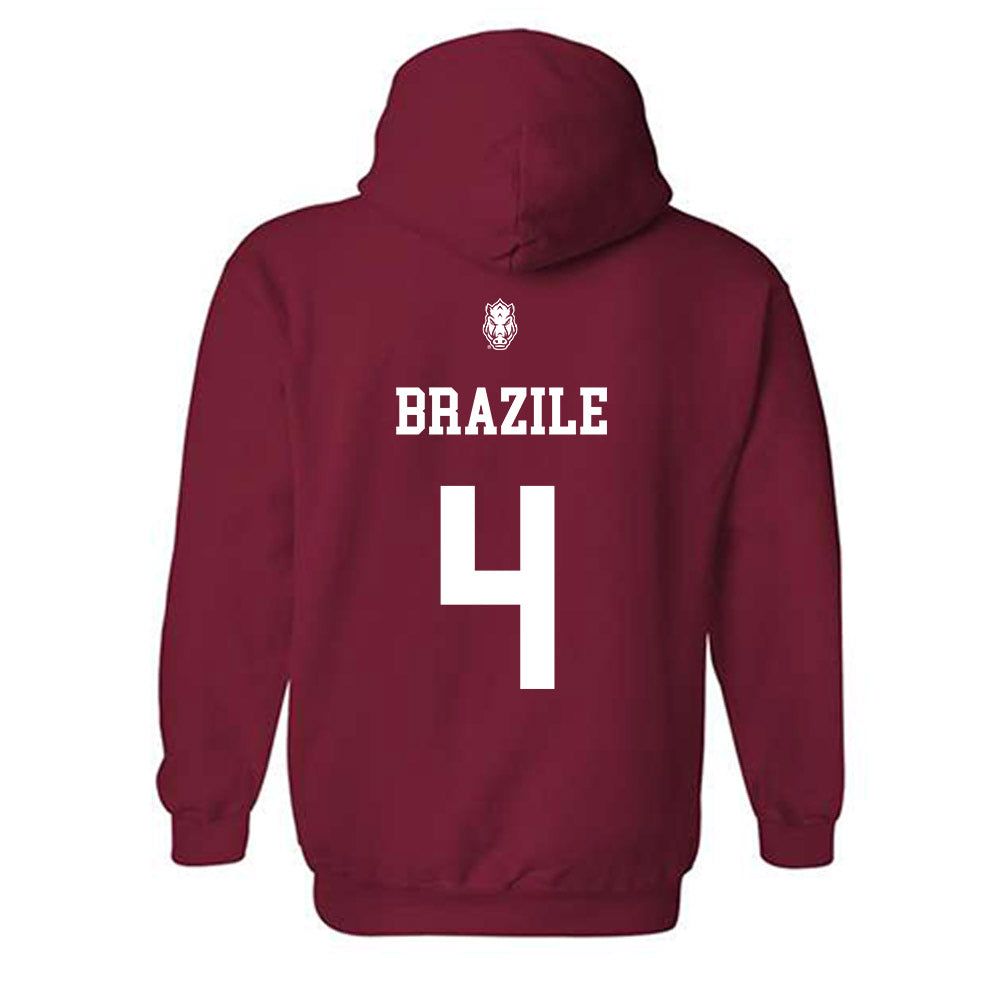 Arkansas - NCAA Men's Basketball : Trevon Brazile - Classic Shersey Hooded Sweatshirt-1