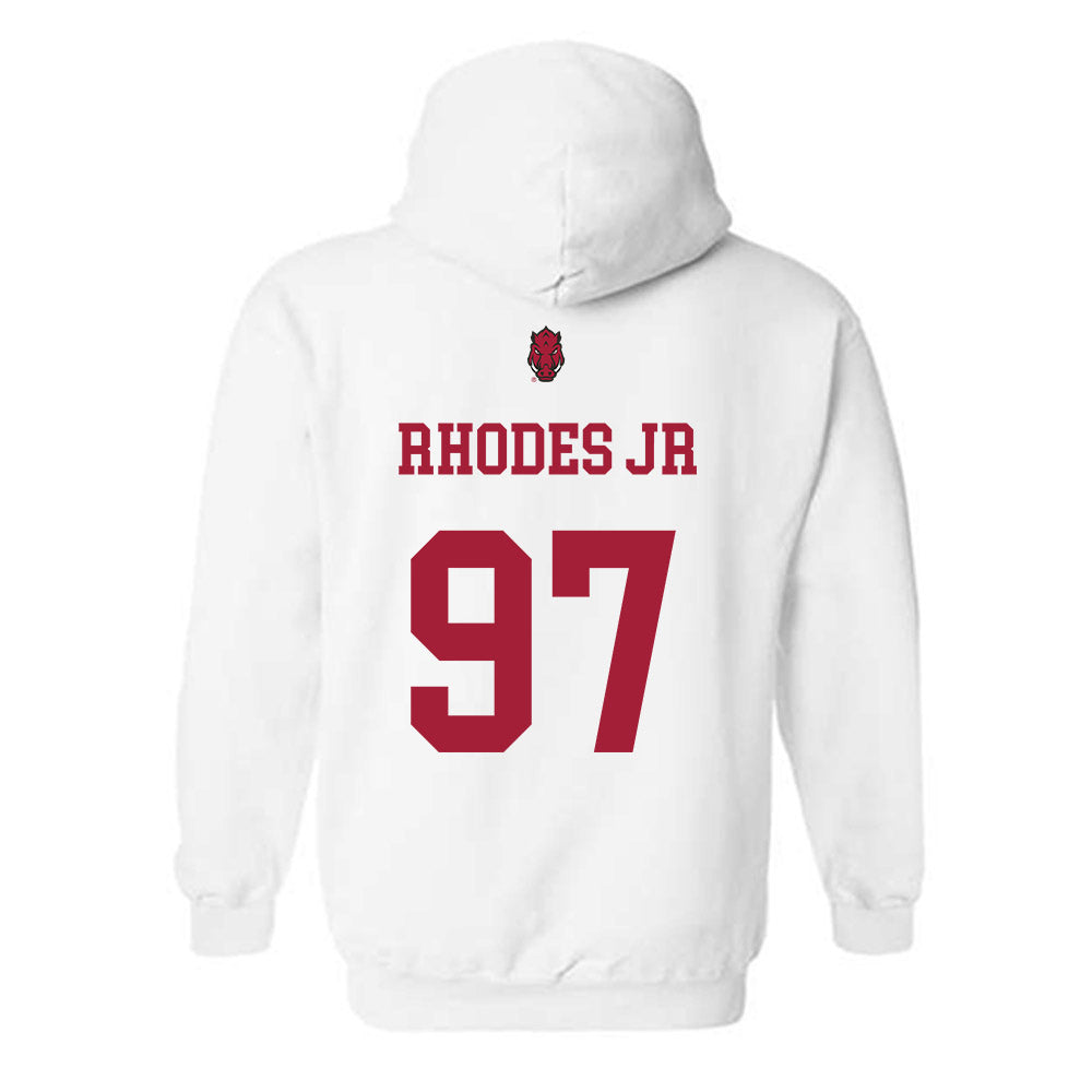 Arkansas - NCAA Football : Quincy Rhodes Jr - Sports Shersey Hooded Sweatshirt-1