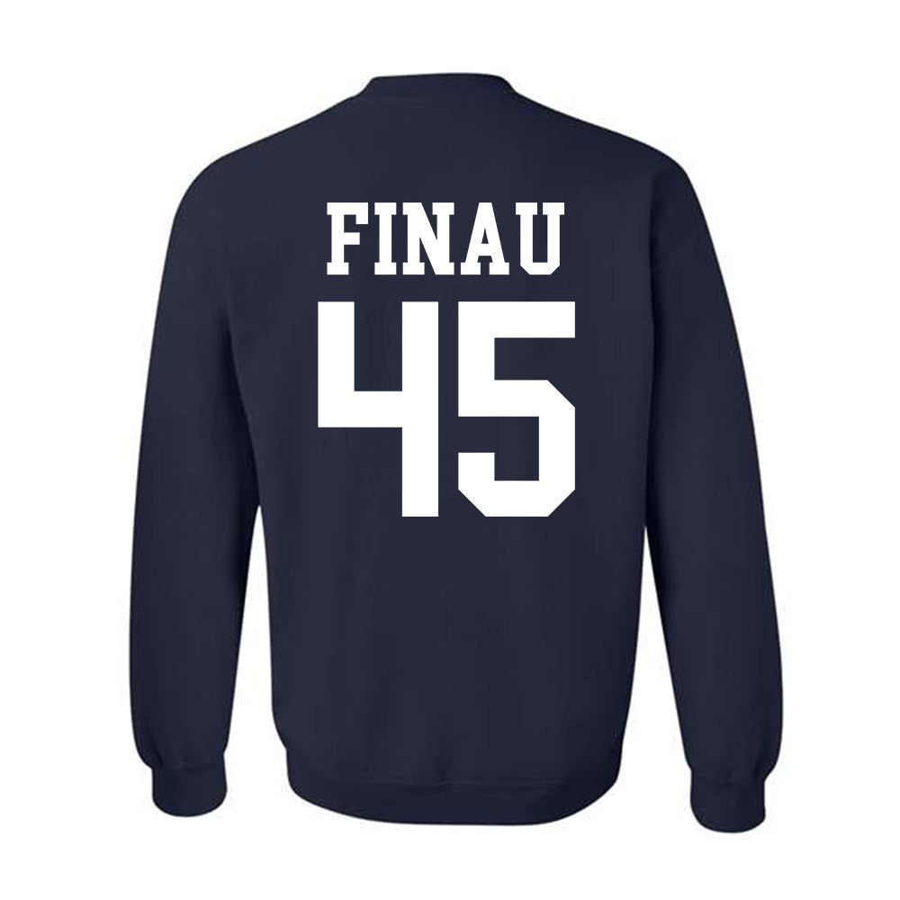 BYU - NCAA Football : Lucky Finau - Sports Shersey Crewneck Sweatshirt-1