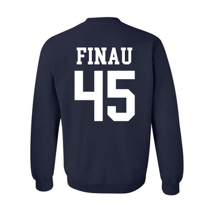 BYU - NCAA Football : Lucky Finau - Sports Shersey Crewneck Sweatshirt-1
