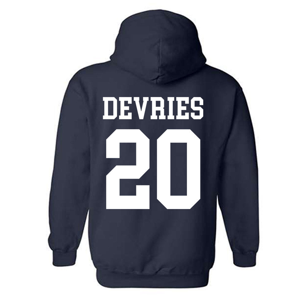 BYU - NCAA Football : Cannon DeVries - Sports Shersey Hooded Sweatshirt-1
