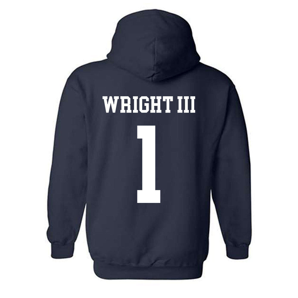 BYU - NCAA Men's Basketball : Robert Wright III - Generic Shersey Hooded Sweatshirt-1