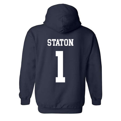 BYU - NCAA Men's Basketball : Xavion Staton - Generic Shersey Hooded Sweatshirt-1