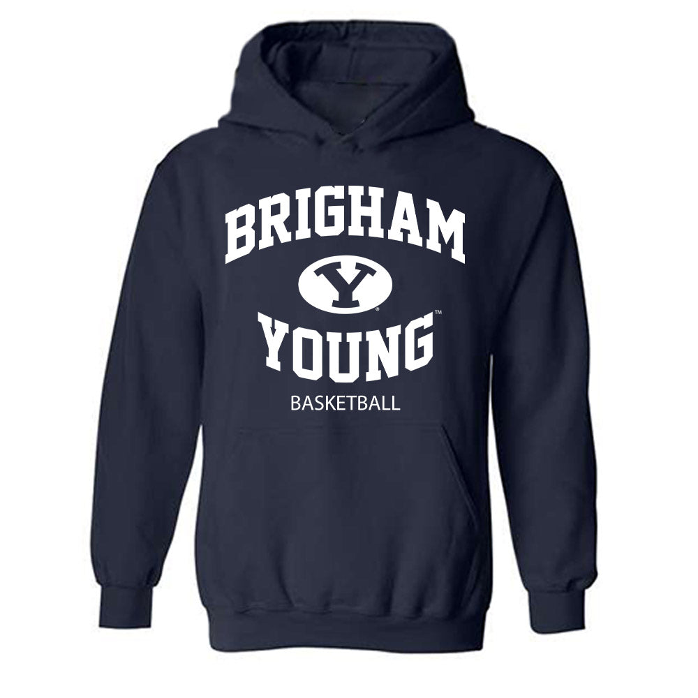 BYU - NCAA Men's Basketball : Aleksej Kostic - Generic Shersey Hooded Sweatshirt-0