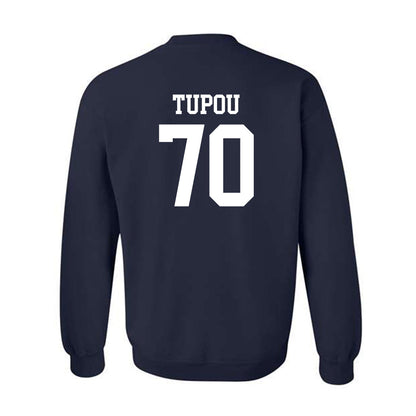 BYU - NCAA Football : Iki Tupou - Sports Shersey Crewneck Sweatshirt-1