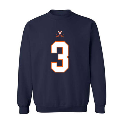 Virginia - NCAA Football : Corey Thomas - Crewneck Sweatshirt Sports Shersey