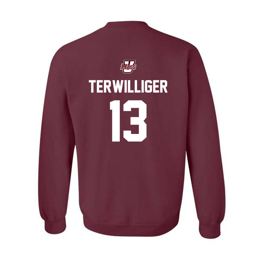 UMass - NCAA Baseball : Dylan Terwilliger - Sports Shersey Crewneck Sweatshirt-1