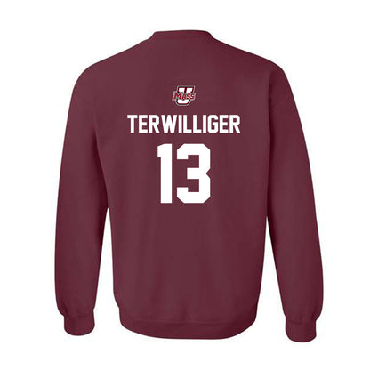 UMass - NCAA Baseball : Dylan Terwilliger - Sports Shersey Crewneck Sweatshirt-1