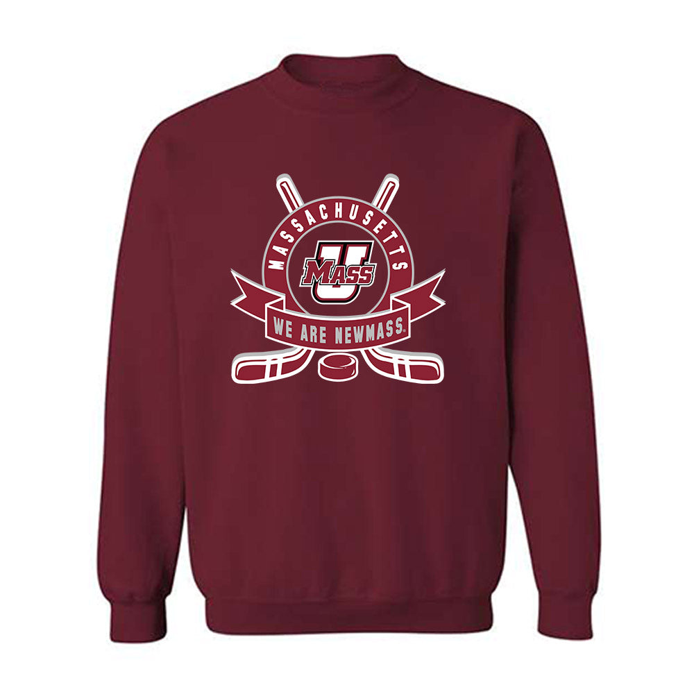 UMass - NCAA Men's Ice Hockey : Daniel Jencko - Shersey Crewneck Sweatshirt-1