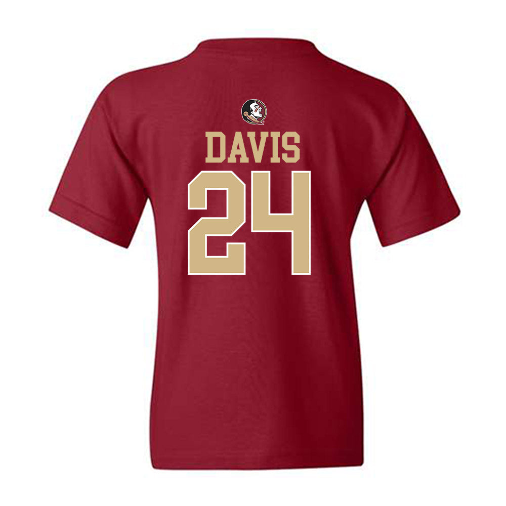 FSU - NCAA Women's Basketball : Pania Davis - Classic Shersey Youth T-Shirt-1