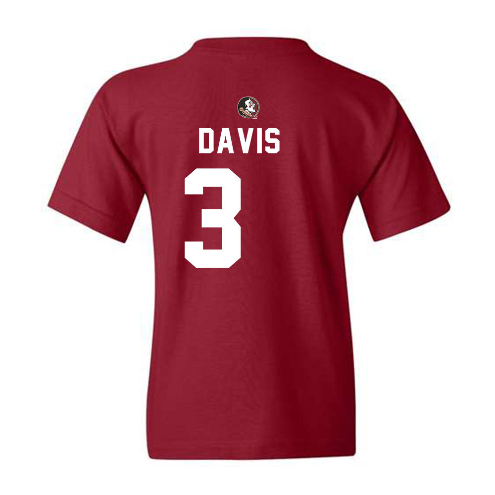 FSU - NCAA Football : Kam Davis - Youth T-Shirt