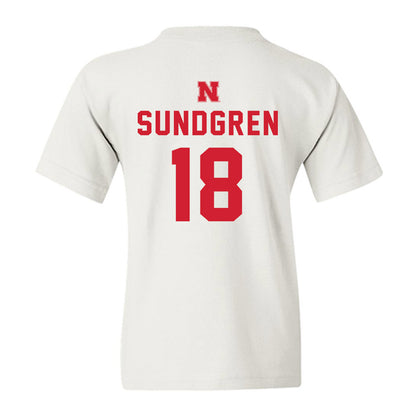 Nebraska - NCAA Baseball : Kanon Sundgren - Sports Shersey Youth T-Shirt-1