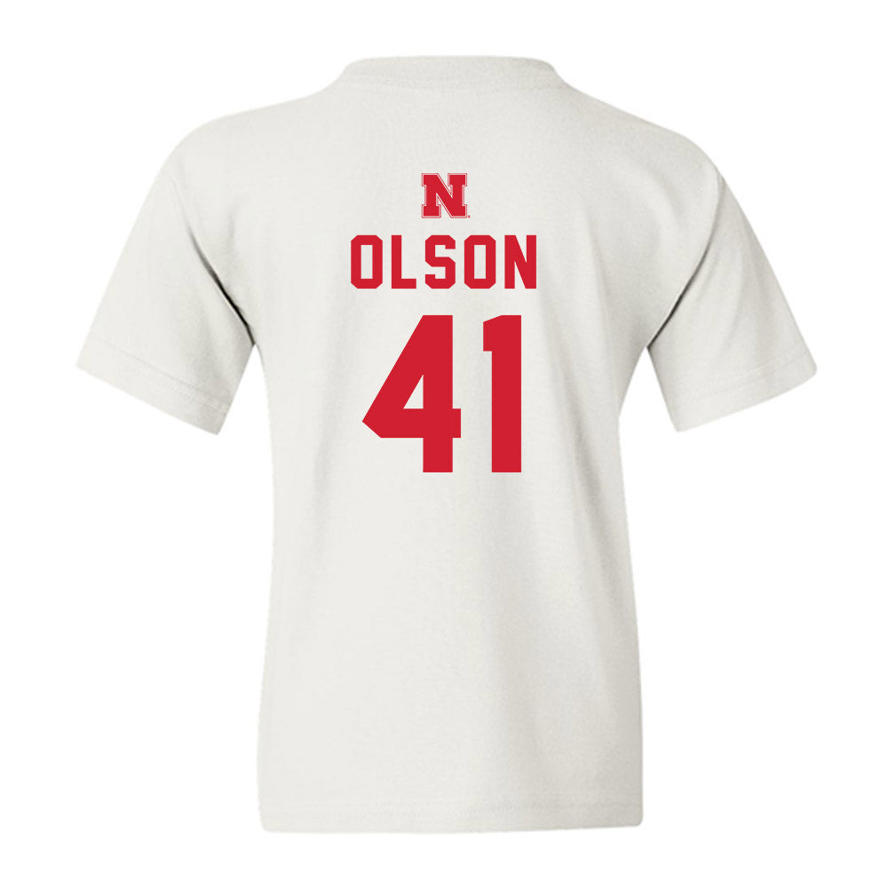 Nebraska - NCAA Baseball : Chase Olson - Sports Shersey Youth T-Shirt-1