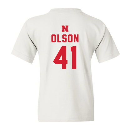 Nebraska - NCAA Baseball : Chase Olson - Sports Shersey Youth T-Shirt-1