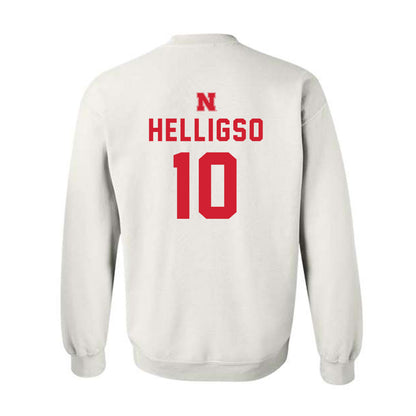 Nebraska - NCAA Baseball : Hogan Helligso - Sports Shersey Crewneck Sweatshirt-1