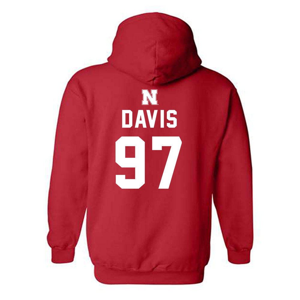 Nebraska - NCAA Football : Keona Davis - Replica Shersey Hooded Sweatshirt-1