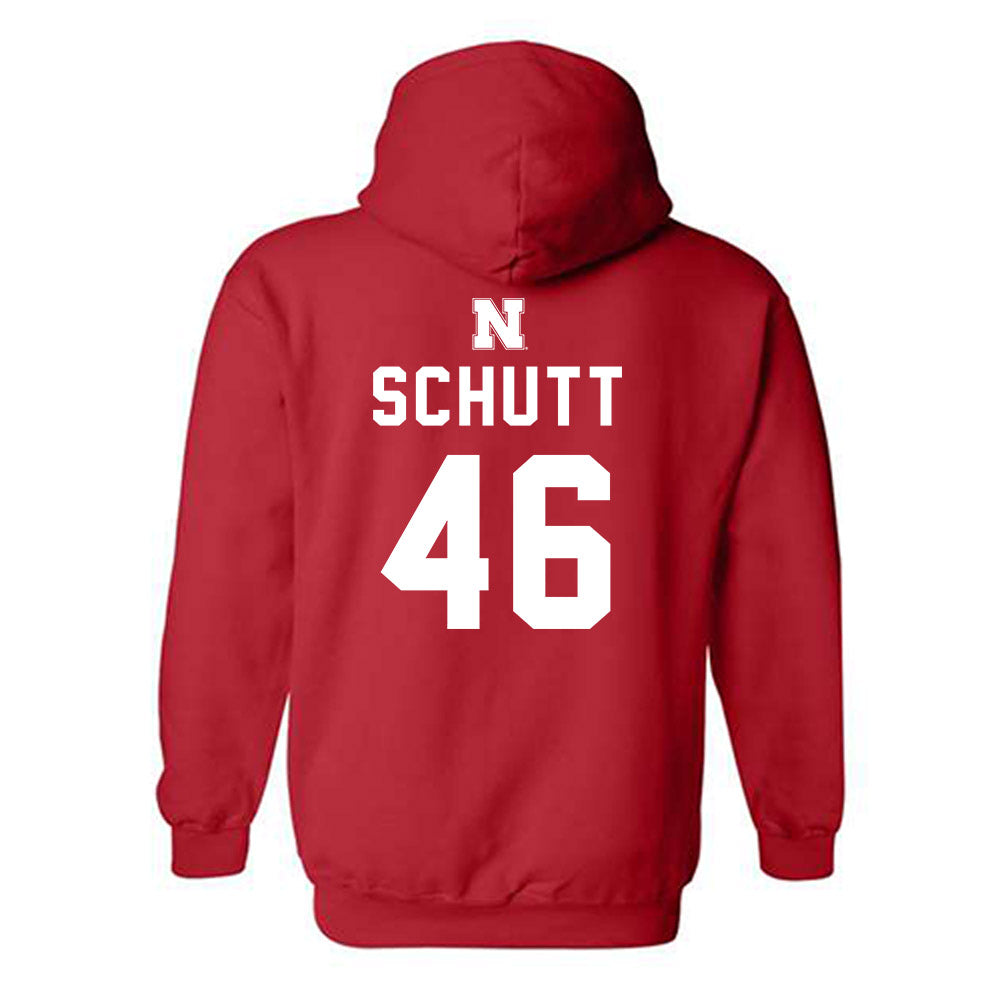Nebraska - NCAA Football : Connor Schutt - Replica Shersey Hooded Sweatshirt-1