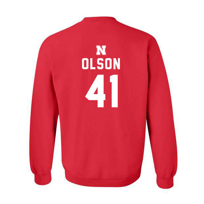 Nebraska - NCAA Baseball : Chase Olson - Replica Shersey Crewneck Sweatshirt-1