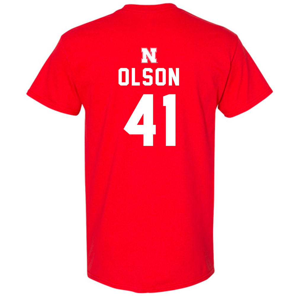 Nebraska - NCAA Baseball : Chase Olson - Replica Shersey T-Shirt-1