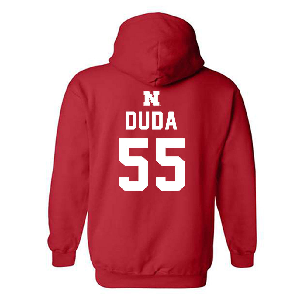 Nebraska - NCAA Football : Ethan Duda - Replica Shersey Hooded Sweatshirt-1