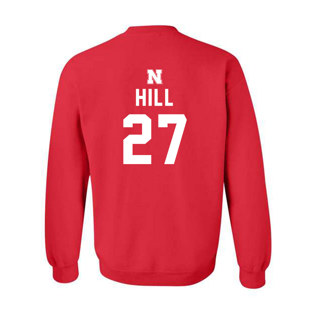 Nebraska - NCAA Softball : Natalia Hill - Replica Shersey Crewneck Sweatshirt-1