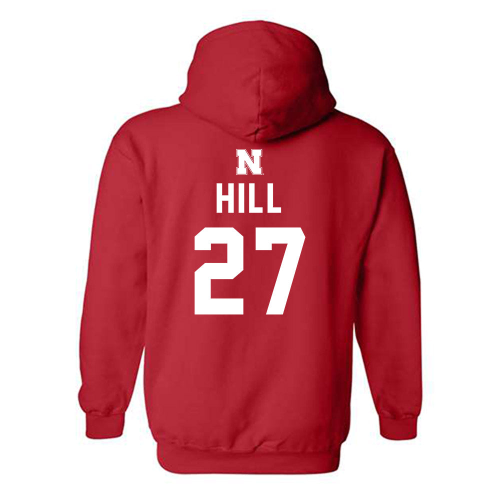 Nebraska - NCAA Softball : Natalia Hill - Replica Shersey Hooded Sweatshirt-1