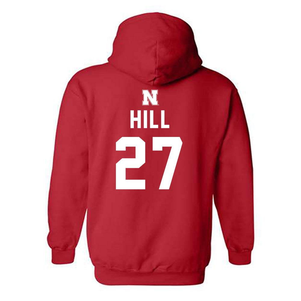 Nebraska - NCAA Softball : Natalia Hill - Replica Shersey Hooded Sweatshirt-1