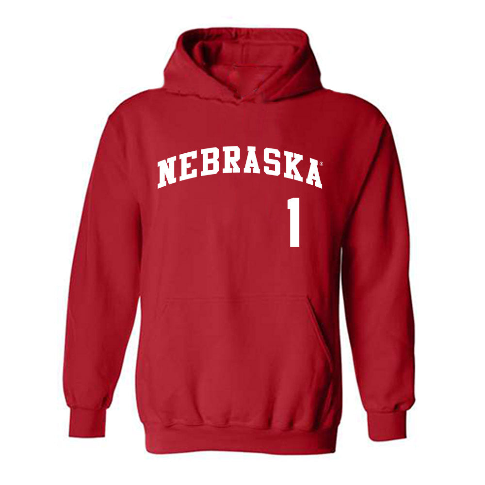 Nebraska - NCAA Softball : Olivia DiNardo - Replica Shersey Hooded Sweatshirt-0