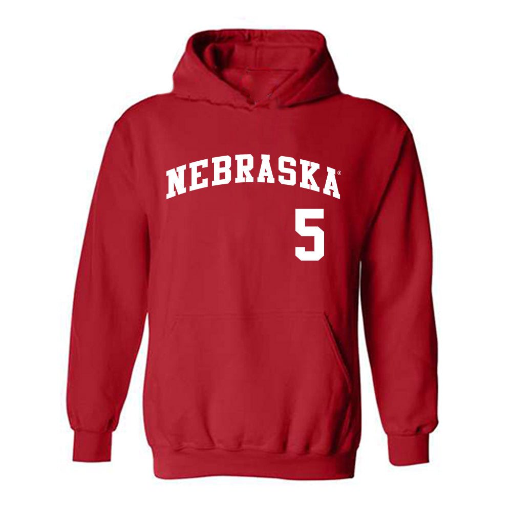 Nebraska - NCAA Softball : Macie Vickers - Replica Shersey Hooded Sweatshirt-0