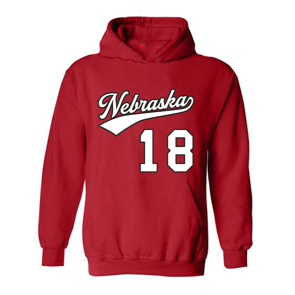 Nebraska - NCAA Women's Volleyball : Ryan Hunter - Replica Shersey Hooded Sweatshirt-0