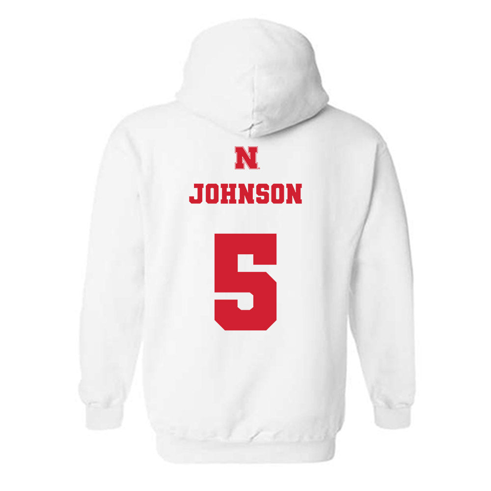 Nebraska - NCAA Women's Basketball : Claire Johnson - Generic Shersey Hooded Sweatshirt-1