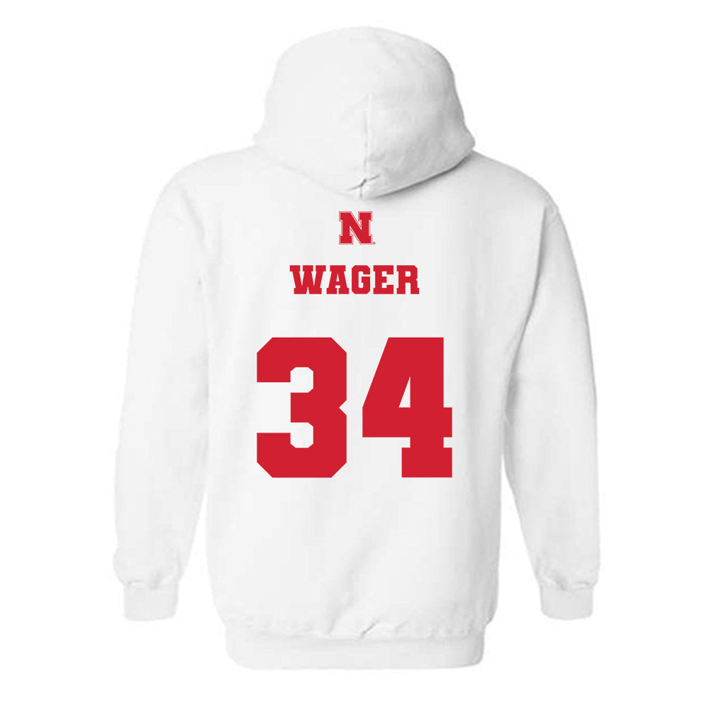 Nebraska - NCAA Football : Gage Wager - Generic Shersey Hooded Sweatshirt