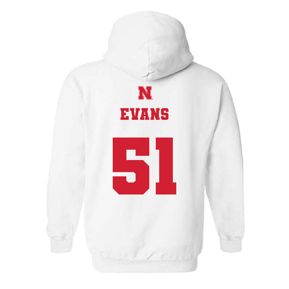 Nebraska - NCAA Football : Justin Evans - Generic Shersey Hooded Sweatshirt-1
