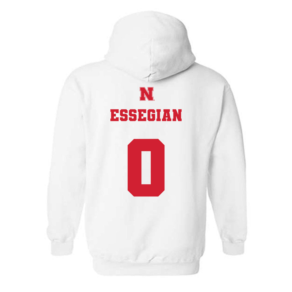 Nebraska - NCAA Men's Basketball : Connor Essegian - Generic Shersey Hooded Sweatshirt-1