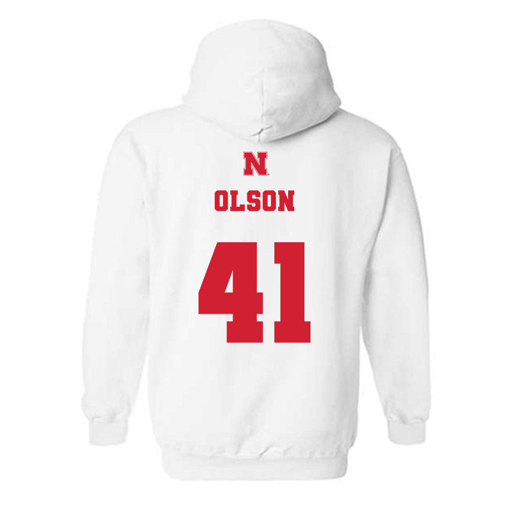 Nebraska - NCAA Baseball : Chase Olson - Generic Shersey Hooded Sweatshirt-1