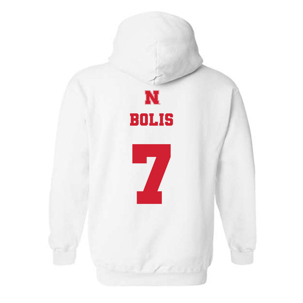 Nebraska - NCAA Men's Basketball : Justin Bolis - Generic Shersey Hooded Sweatshirt-1