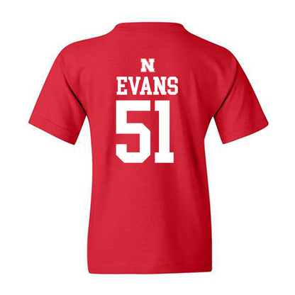 Nebraska - NCAA Football : Justin Evans - Generic Shersey Youth T-Shirt-1