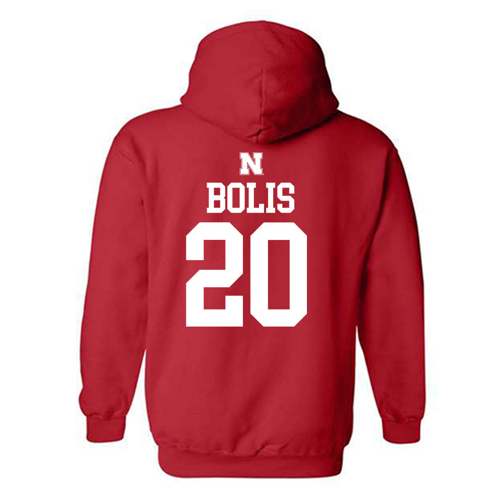 Nebraska - NCAA Men's Basketball : Justin Bolis - Generic Shersey Hooded Sweatshirt