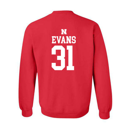 Nebraska - NCAA Football : Ryker Evans - Generic Shersey Crewneck Sweatshirt