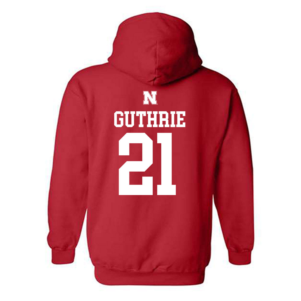 Nebraska - NCAA Football : Rex Guthrie - Generic Shersey Hooded Sweatshirt-1