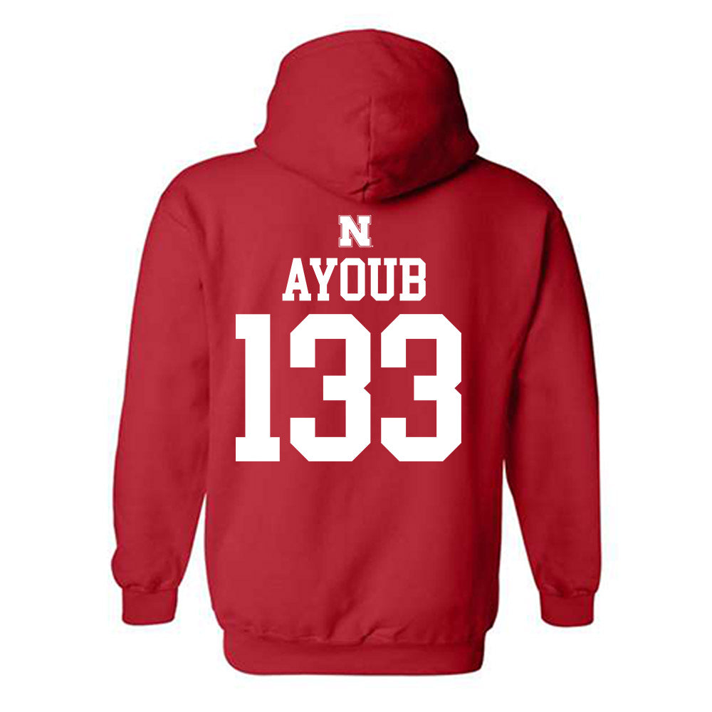 Nebraska - NCAA Wrestling : Omar Ayoub - Generic Shersey Hooded Sweatshirt-1