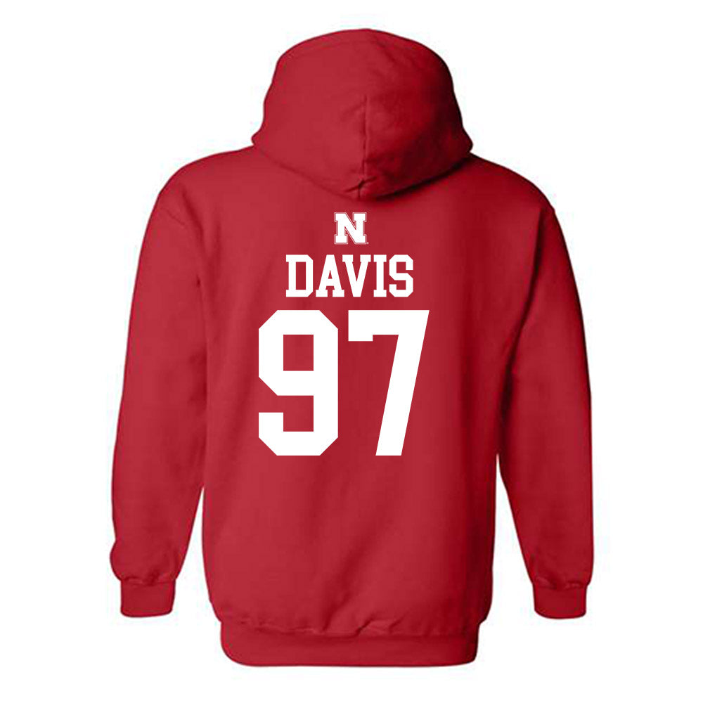 Nebraska - NCAA Football : Keona Davis - Generic Shersey Hooded Sweatshirt-1