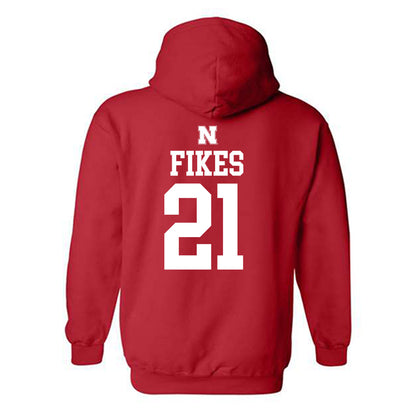 Nebraska - NCAA Baseball : Trey Fikes - Generic Shersey Hooded Sweatshirt-1