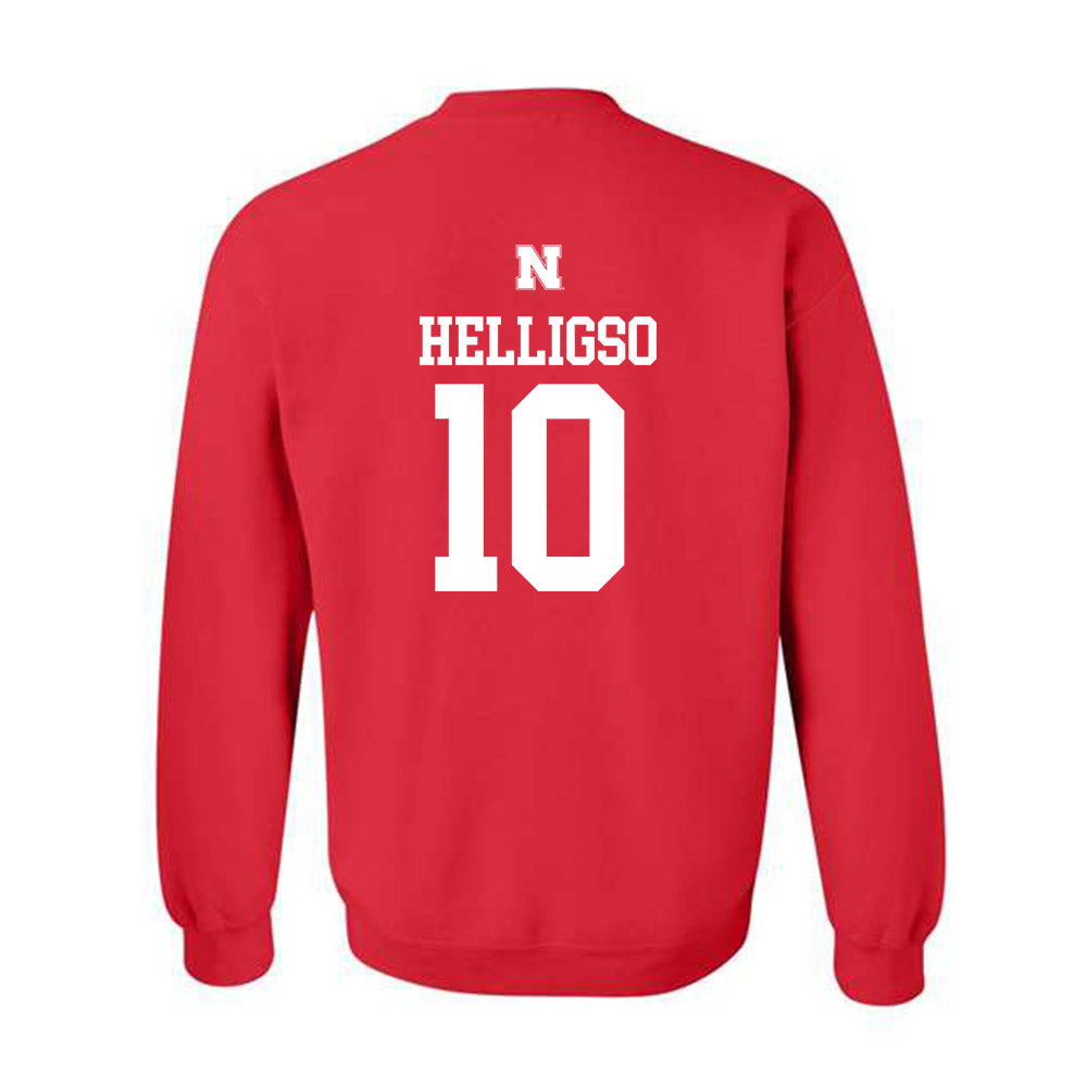 Nebraska - NCAA Baseball : Hogan Helligso - Generic Shersey Crewneck Sweatshirt-1