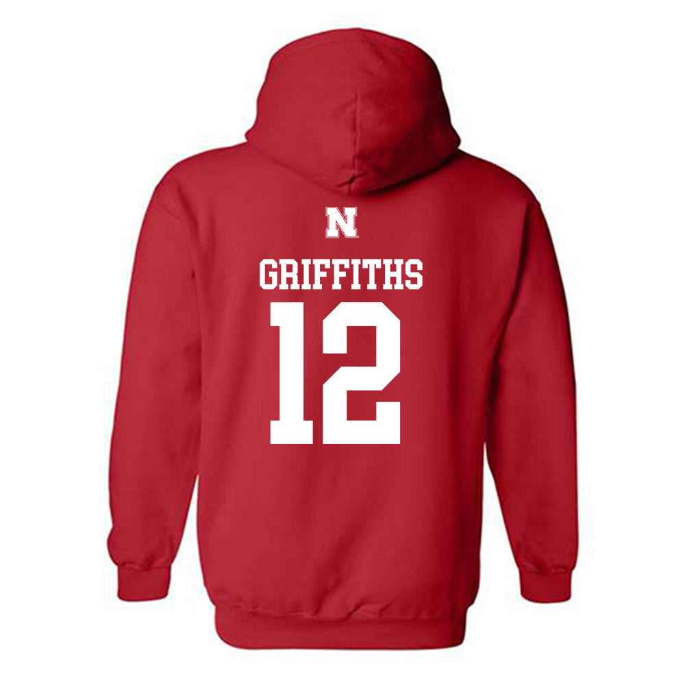 Nebraska - NCAA Men's Basketball : Gavin Griffiths - Generic Shersey Hooded Sweatshirt