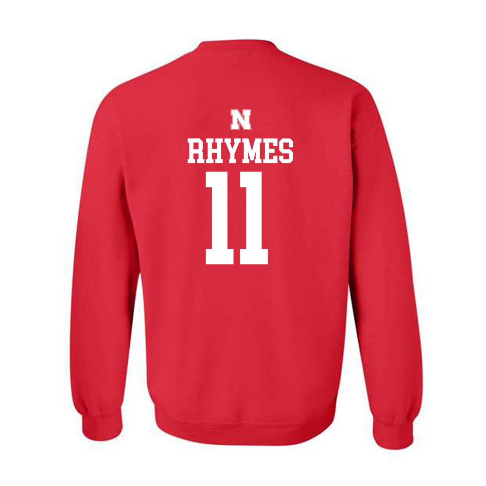 Nebraska - NCAA Men's Basketball : Quentin Rhymes - Generic Shersey Crewneck Sweatshirt-1