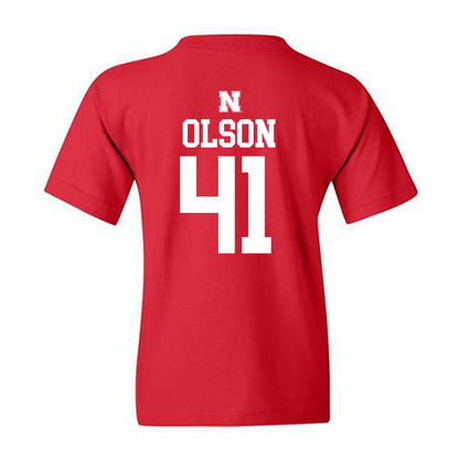 Nebraska - NCAA Baseball : Chase Olson - Generic Shersey Youth T-Shirt-1